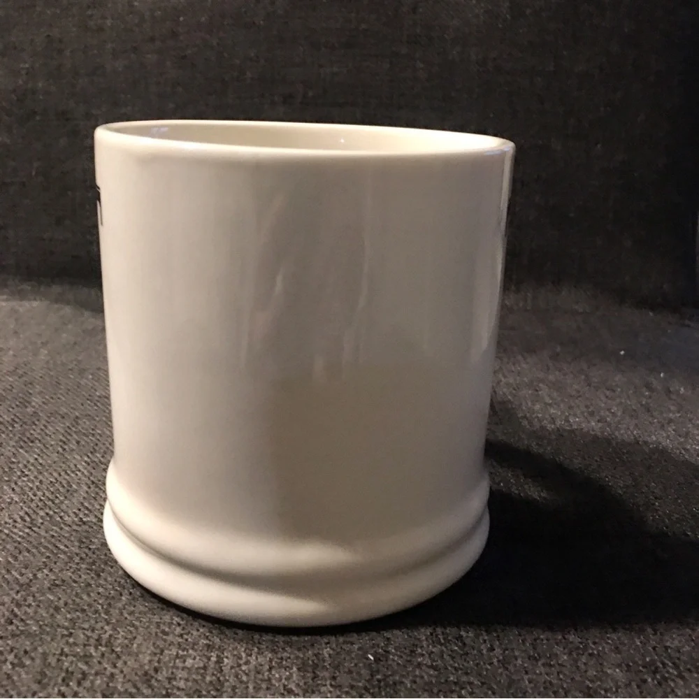 “T” Initial Coffee Mug, White, Black, 15 oz